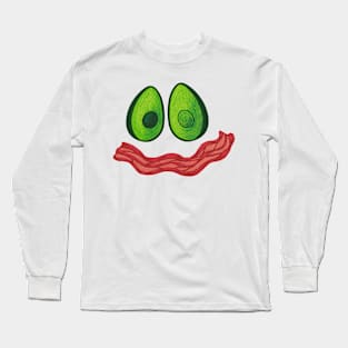 silly avocado bacon grin Long Sleeve T-Shirt